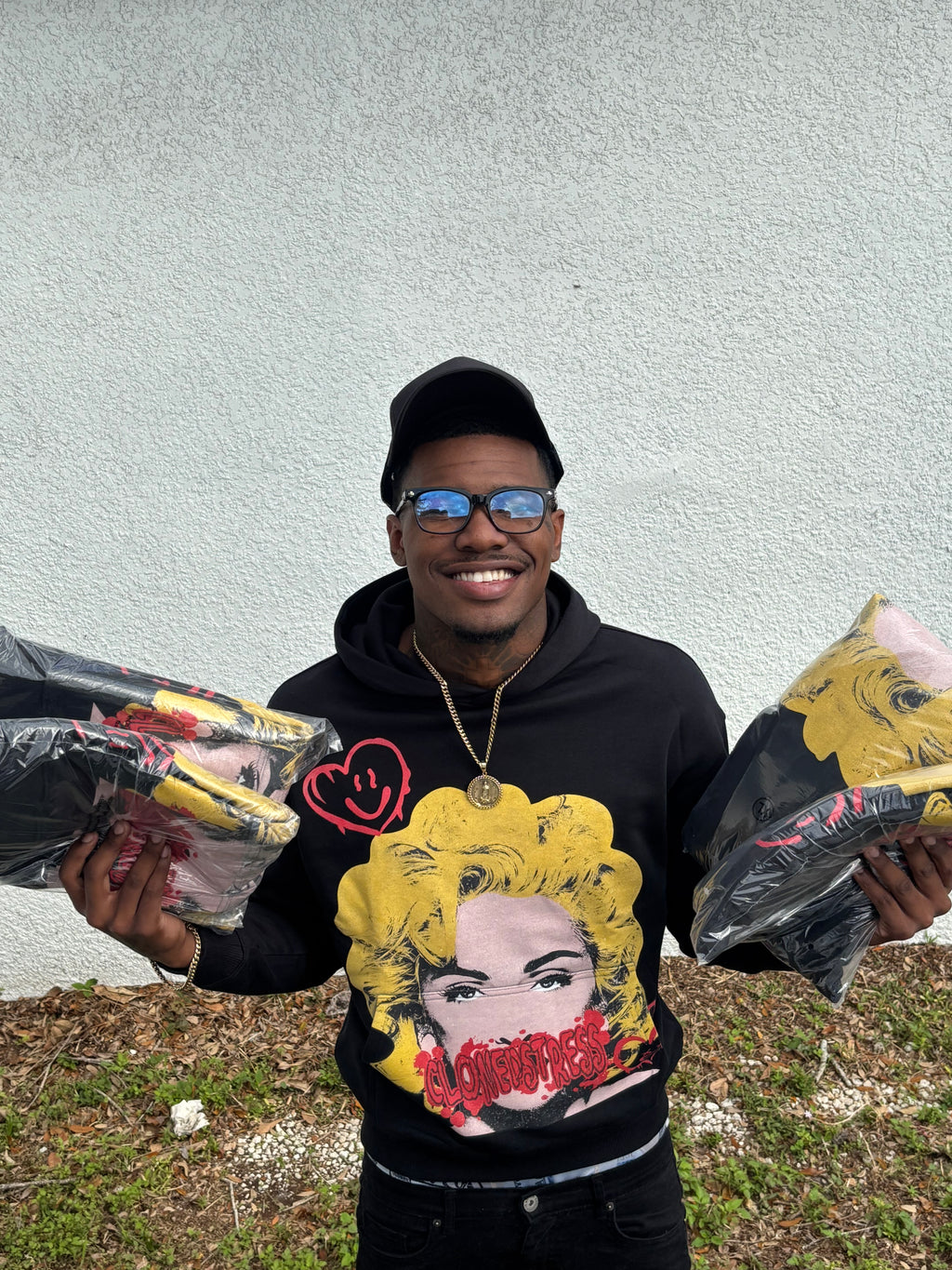 Black “hush” hoodie